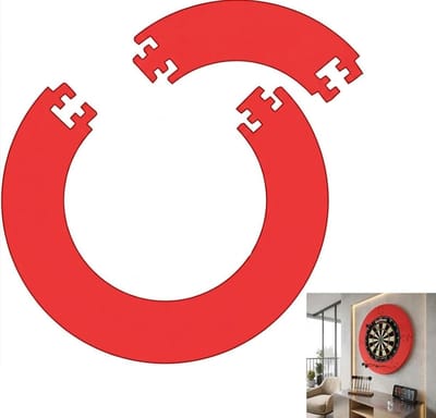 Dartbordrand Surround, 4-delige opvangring voor dartbord, wandbescherming en backboardbescherming, ideaal voor dartsport en spelplezier