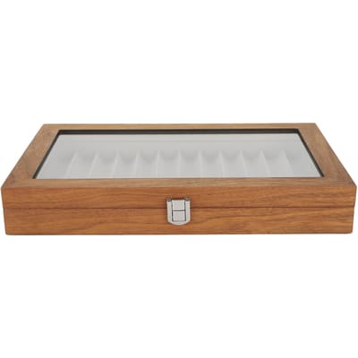 Pen Verzameling Doos Houten Vulpen Display Case Organizer Walnoothout Opslag Cadeaudoos Voor 12 Pennen Display Pen Display Doos white