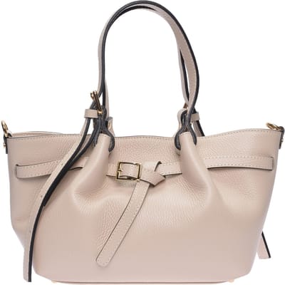 Luisa Vannini Beige Rundleer Tas