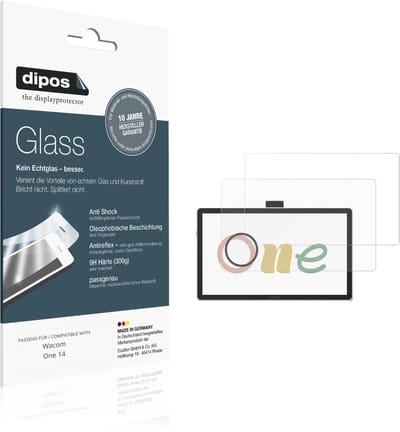 dipos – 2x Matte Pantserfolie geschikt voor Wacom One 14 | 9H Screenprotector