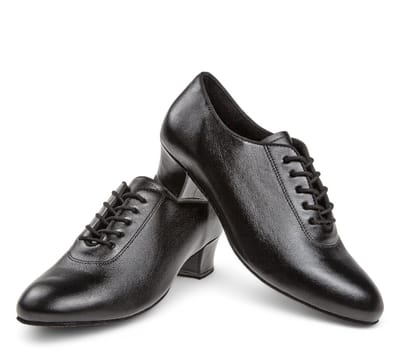 Dansschoenen Diamant 093 - 034 - 034 - A - Dames Trainers - Soepel leer - Binnenkant antibacterieel microfiber - Brede stabiele hak 3,7cm - Comfortabele voetbed - Suede zool - Latin, Ballroom, Tango - Diamant - Zwart - 39,5