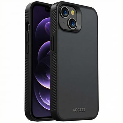 Accezz Hoesje - Geschikt voor Apple iPhone 14 - Frosted Backcover - Zwart