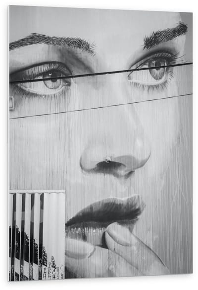 Forex - Gezicht van Vrouw Getekend - 80x120cm Foto op Forex