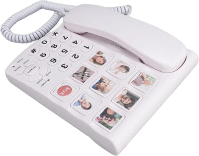 Vaste Telefoon - Senioren Telefoon - Gemakkelijk Bellen - Grote Knoppen - 9 Snelkiesknoppen - Wit