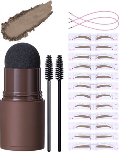 Wenkbrauw Stempel - Brow Stamp Make up - 12 paar Sjablonen - Premium Wenkbrauw Stempel - Wenkbrauw Borstel - Wenkbrauw stempel - Wenkbrauw poeder - Eyebrow stamp - Waterproof
