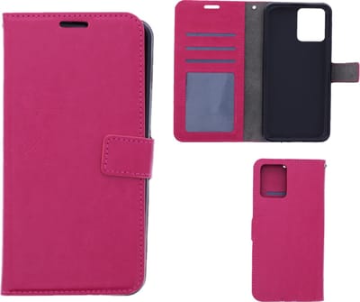 LuxeBass Hoesje geschikt voor RealMe 8 Pro - Boekhoesje met kaartvakken - Roze gsm hoesje - telefoonhoes - telefoonhoesjes