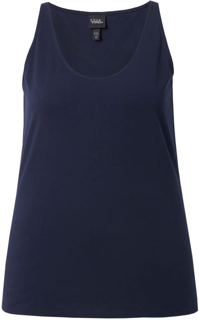Ulla Popken - Dames - Ondertopje Slim ronde hals mouwloos - Marine - Maat 42+