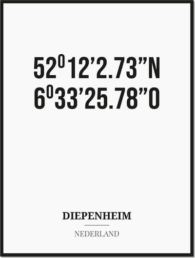 Poster/kaart DIEPENHEIM met coördinaten