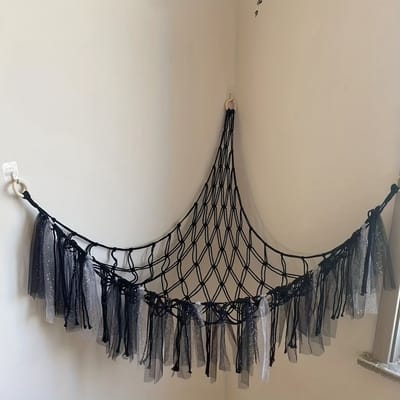 Livano Knuffel Net - Hangmat - Speelgoed - Opbergsysteem - Hangmat Voor Knuffels - Organizer - Zwart - Strik Design