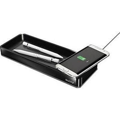 Leitz pennenbakje Duo Colour 53650095, Qi lader, polystyreen, zwart/grijs, 26,6 x 2,8 x 10,1 cm