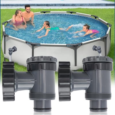 Zwembad Ventiel - Filteronderdeel - Zwembad Onderhoud - Eenvoudige Installatie - 2 stuks - Grijs