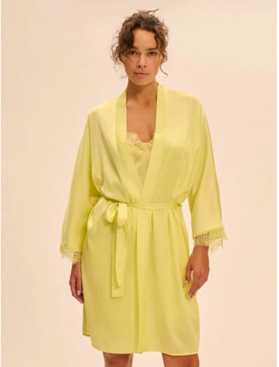 Simone Pérèle Satin Secrets Kimono Summer Yellow Geel L