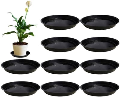 BRENZOOS- Bloempotonderzetters 10 Stuks - Ronde Plantenonderzetters - Kunststof Onderzetters - Weerbestendig - Voor Binnen/Buiten - Diameter 14 cm