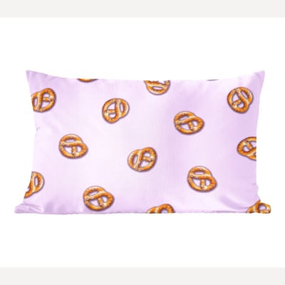 Sierkussens - Kussentjes Woonkamer - 60x40 cm - Pretzels - Eten - Paars