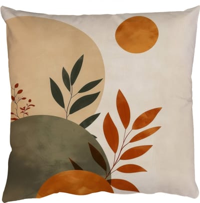 Sierkussens - Kussentjes Woonkamer - 50x50 cm - Vormen - Rond - Bladeren - Beige