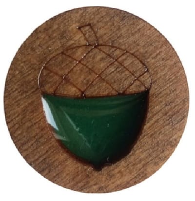 Naaldenhouder - NEEDLEMINDER HOUT - GROEN EIKELTJE - naaldmagneet