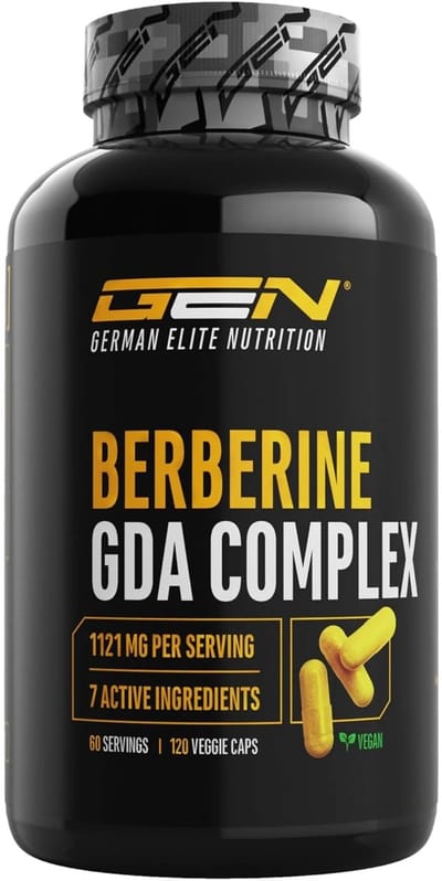 Berberine 98% HCL Complex | 120 Capsules | 1120 mg per dagdosering | Premium: Berberine HCL, Banaba, Bitter Meloen, Olijfblad Extract, Kaneel, Zwarte Peper & Chroom - Veganistisch