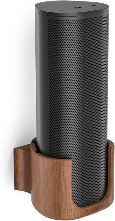Stevige Wandbeugel voor Draagbare Speakers - Ruimtebesparende Beugel, Eenvoudige Installatie, Geschikt voor Sonos Roam en Roam SL, Walnoot Kleur