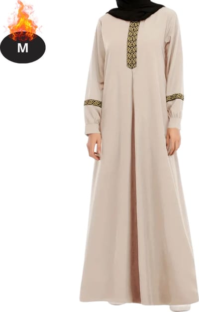 Bovista Islamitische Kleding - Djellaba Dames - Moslim Kleding - Arabisch Dames Kaftan - Alhamdulillah - Kaki - M