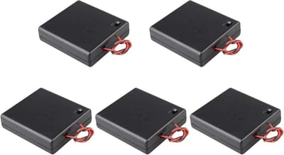 Batterij Houder - Batterij Doos - Hobby Projecten - Met Aan/Uit Schakelaar - 5 Stuks - Zwart