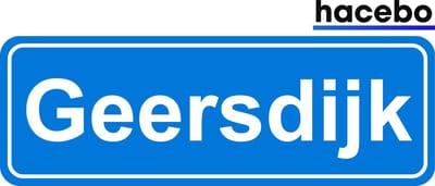 Hacebo - Plaatsnaam Sticker - 29x10 CM - Geersdijk sticker - Verkeersborden sticker - grappige cadeaus - Geersdijk