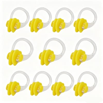 10-stuks Neusklem - Zwemneusklem - Watersportclip - Zwemaccessoire - Flexibel - Vormvast - Siliconenmateriaal - 7×4×2 Cm - Geschikt voor zwemmen, snorkelen, duiken, zwemtraining, strandactiviteiten en recreatieve uitstapjes - Geel