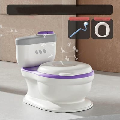 Baby Potje - Toilet trainer - Zindelijkheidstraining - Spatwaterdichte hoes - Compact formaat - Grijs