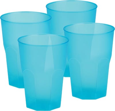 Santex drinkglazen frosted - turquoise - 24x - 300 ml - onbreekbaar kunststof - Cocktailglazen