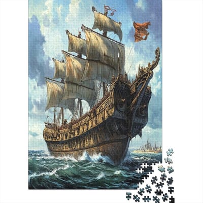 Puzzel Schip - 1000 Stukjes - Ontspanning Thuis - Hoge Resolutie Print - 75 x 50 cm - Gekleurd
