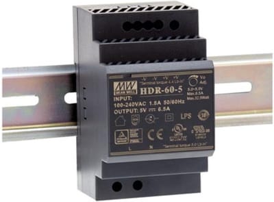 Mean Well VOEDING - 1 UITGANG - 60 W - DIN-RAILMONTAGE - 12 V 4.5 A - VOOR INDUSTRIEEL GEBRUIK