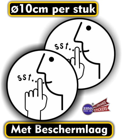 Jerma - Stilte ruimte stickers - 2 st. Ø 10 cm - vinyl - zelfklevend - transparante beschermlaag