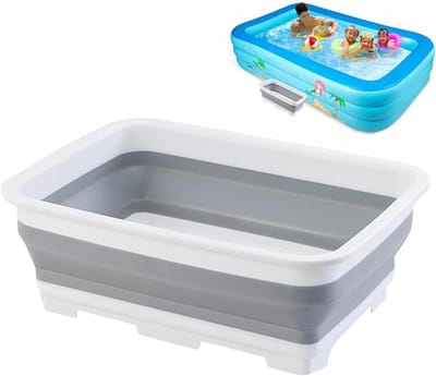 Zwembad Voetbad - Opvouwbare Kuip - Schoon Water Houden - Compact Opvouwbaar - 37x27x11.8cm - Grijs