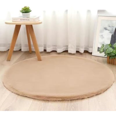 Rond Kinderkleed Pluizig Meisjeskamer Antislip Vloermatten Wit Kunstkonijnenvacht Woonkamer Slaapkamer Huisdecoratie Kleden Round 40cm