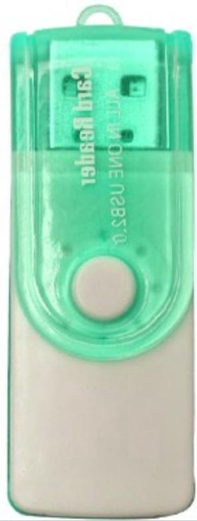 *** SD-kaartlezer voor USB, adapter en micro SD/SD/MS/M2-kaarten in één - nu verkrijgbaar in stijlvol groen! - van Heble® ***