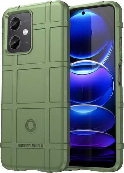 MobyDefend Hoesje - Geschikt voor Xiaomi Redmi Note 12 5G - Rugged Shield TPU Backcover - Groen