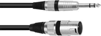 Omnitronic 3022075E XLR Adapterkabel [1x XLR-stekker 3-polig - 1x Jackplug male 6,3 mm (stereo)] 0.15 m Zwart