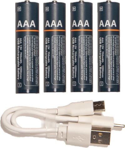Anna's Collection Oplaadbare Batterijen AAA – 4x – USB-oplaadbaar – Herlaadbare batterijen, USB-batterijen – Voor afstandsbedieningen, speelgoe