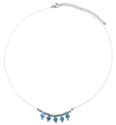 Ketting met Kralen - RVS - Lengte 41-45 cm - Zilverkleurig