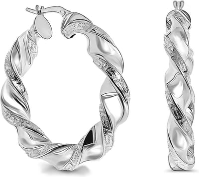 Juwelier Zwartevalk - Zilveren wokkel oorbellen met meander teken - 22.217/37mm