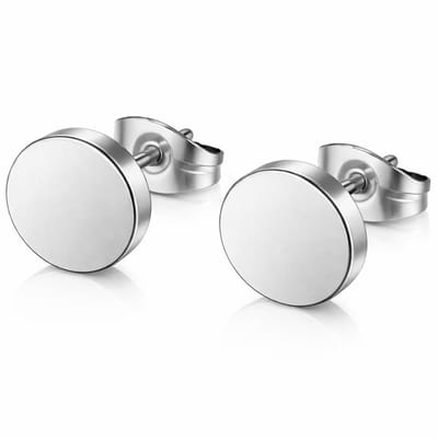 Stud Oorbellen - Ronde Oorknoppen - Edelstaal - LGT Jewels - Zilverkleurig - 8mm