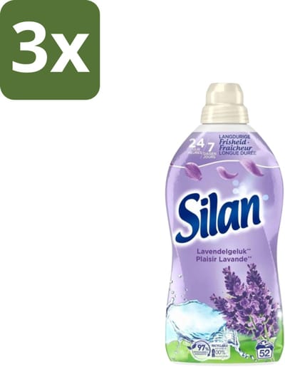 Silan – Wasverzachter – Lavendelgeluk – 1144 ml - Bulkverpakking - 3 stuks