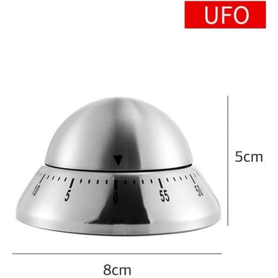 Kookwekker Roestvrij staal Kookeieren 60 minuten Mechanische wekker Bakken Kookgerei UFO