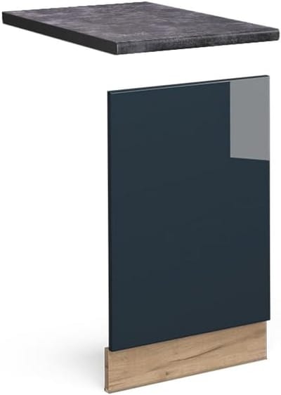 Keukenkast Onderkast Donkerblauw Hoogglans 45 cm Antraciet