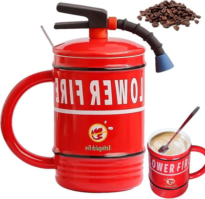 Persoonlijke 480ml Brandblusser Mok, Keramische Koffiemok voor Koffie, Thee en Dranken, Grappige Cadeau voor Brandweermannen en Kantoorgebruik