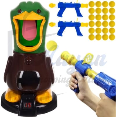 Schietspel Eend met Scorebord – Target Shooting Game met 2 Pistolen en 24 Foam Balletjes – schietspel kinderen – Doelwit Spel met LCD Score Teller en Foam Ballen – target shooting game – lcd scorebord speelgoed – doelwit spel kinderen – 48488