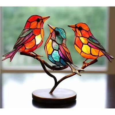 IJzer Handwerk Handgemaakte Ambachten Dubbelzijdig Kleurrijk Vogel Serie Creatieve Dieren Vorm Huisdecoratie Bureau Ornamenten black