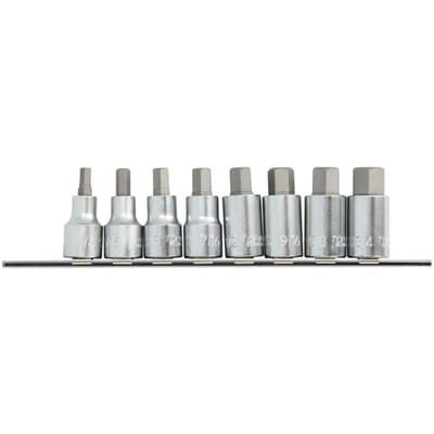 Zeskantschroevendraaierbit doppenset TOPTUL 1/2 8Stk 1/4 5/16 3/8 7/16 1/2 9/16 5/8 3/4 inch
