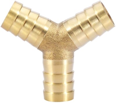 Dailygoods- Tee Connector Messing - 3 Weg Adapter - Brandstof/Lucht/Water/Gas/Olie - 14mm - 1 Stuk - Hoogwaardige Kwaliteit - Slangconnector