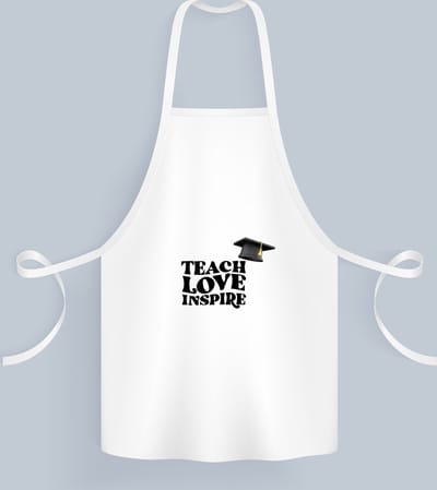 Akyol - teach love inspire Keukenschort - Docent - leraar/lerares - hogeschool - universiteit - verjaardag - cadeautje voor docent - docent artikelen - kado - geschenk - collega's - 82 bij 71 cm