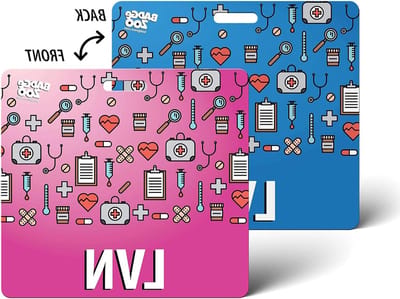 Badge Buddy Kaarthouder - ID Kaarthouder - Personeel Identificatie - Dubbelzijdig Bedrukt - 3 ⅓" x 3 ⅛" - Blauw Roze